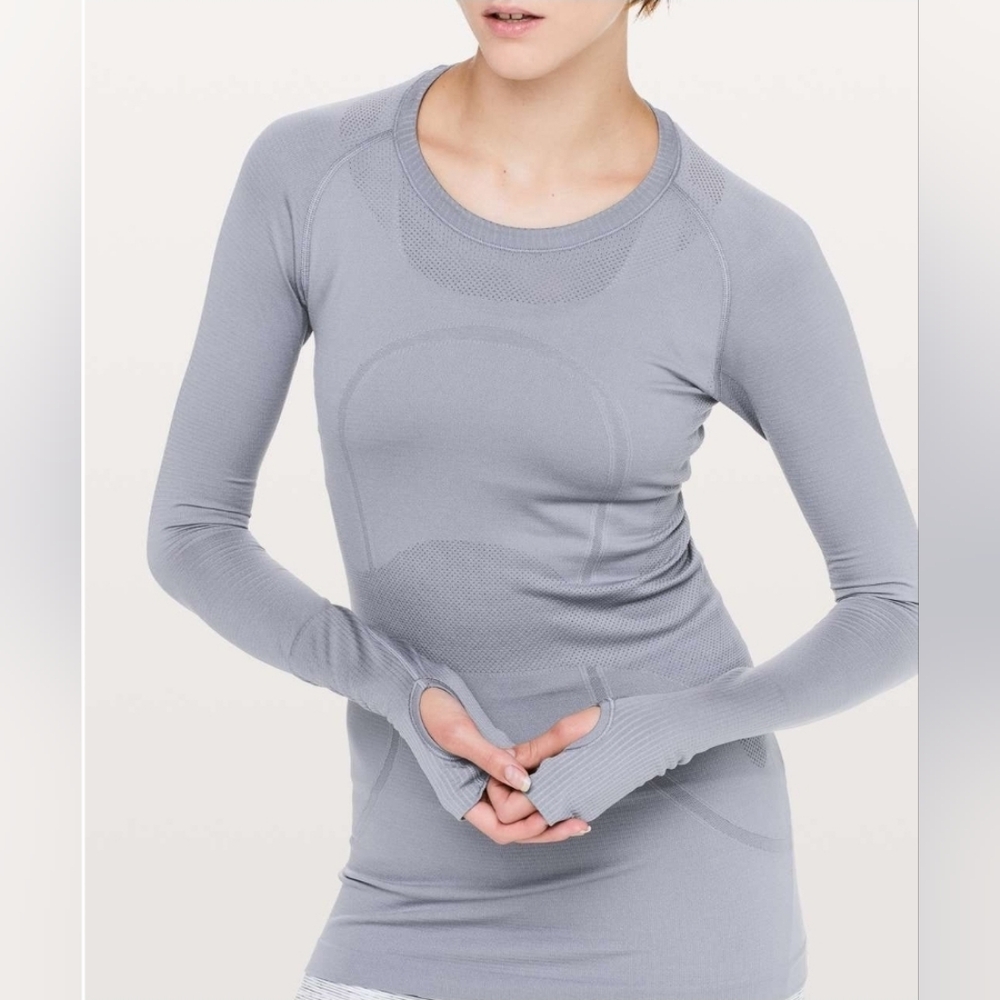 Lululemon Swiftly Tech Long Sleeve 2.0 GREY SZ 4 Blokette Sporty Chic